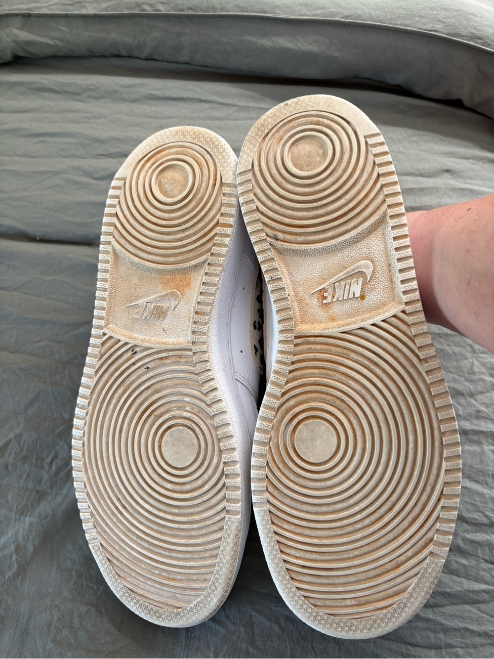 Nike Court Vision Low Leopard Swoosh White Leather. Size 9.5. - Picture 8 of 14